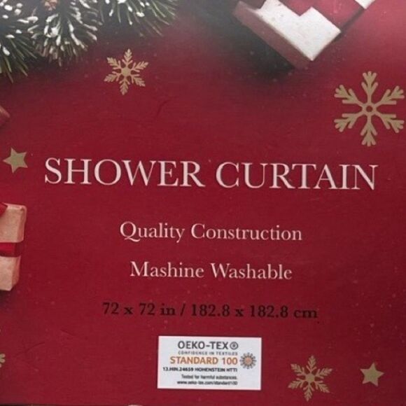 Joy Piece Love Holiday Festive Tree Shower Curtain 72” x 72” NWT - Picture 5 of 7